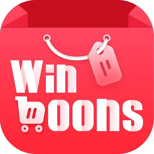 โลโก้ Winboons รูปถุงช้อปปิ้งสีแดง